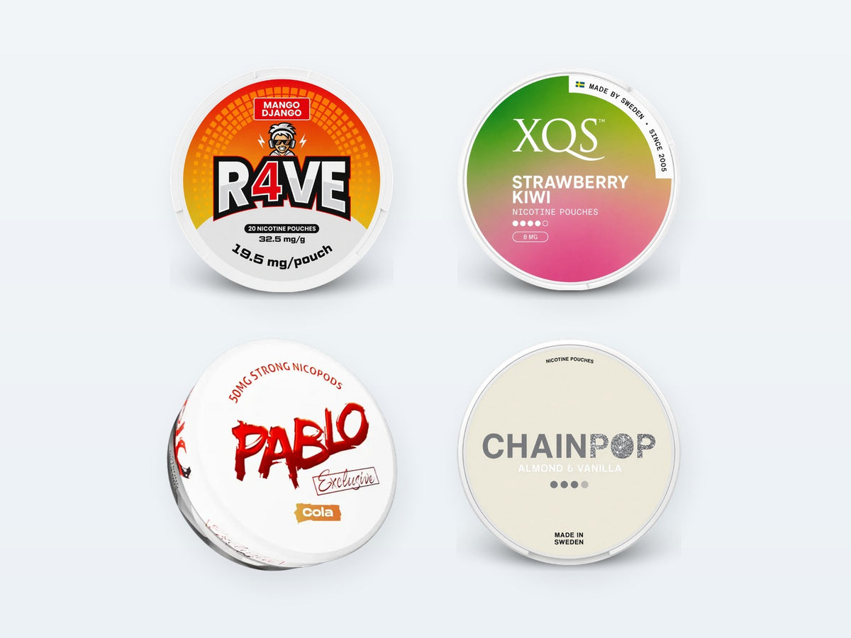 Nicotine pouches: RAVE, XQS, Pablo, Chainpop