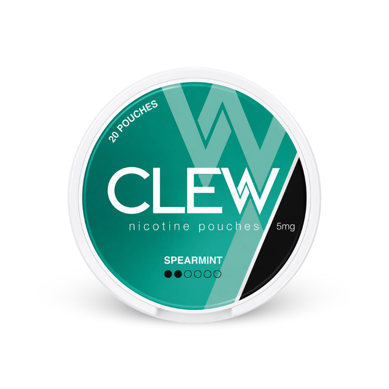 CLEW Spearmint 5mg – lata de saquinhos de nicotina