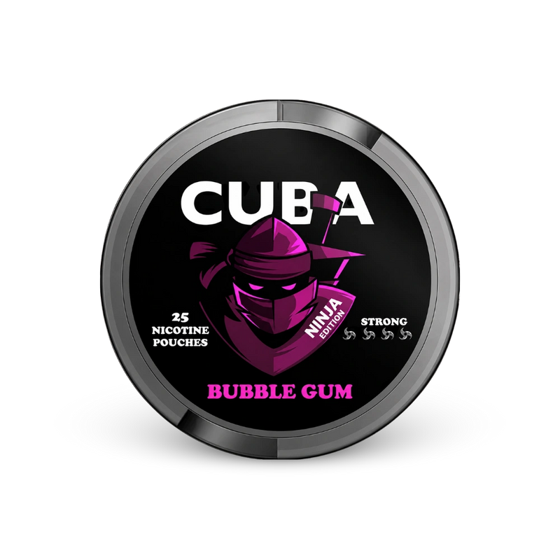 CUBA Ninja Bubble Gum Slim Strong – lata de saquinhos de nicotina