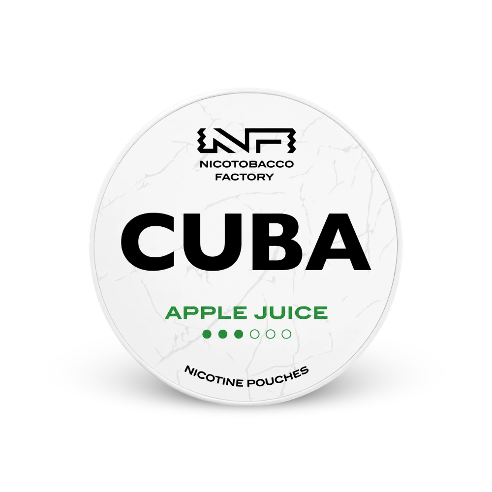 CUBA White Apple Juice – lata de sachês de nicotina