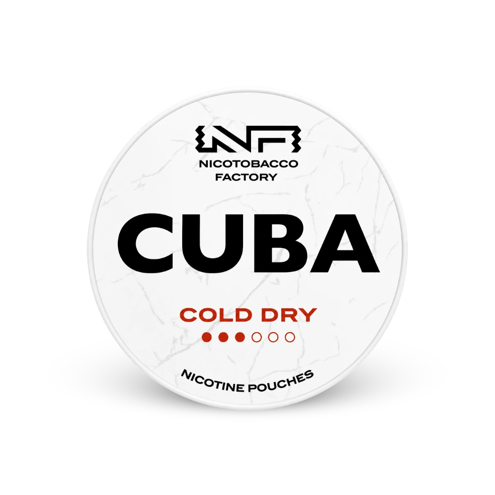 CUBA White Cold Dry – lata de saquinhos de nicotina