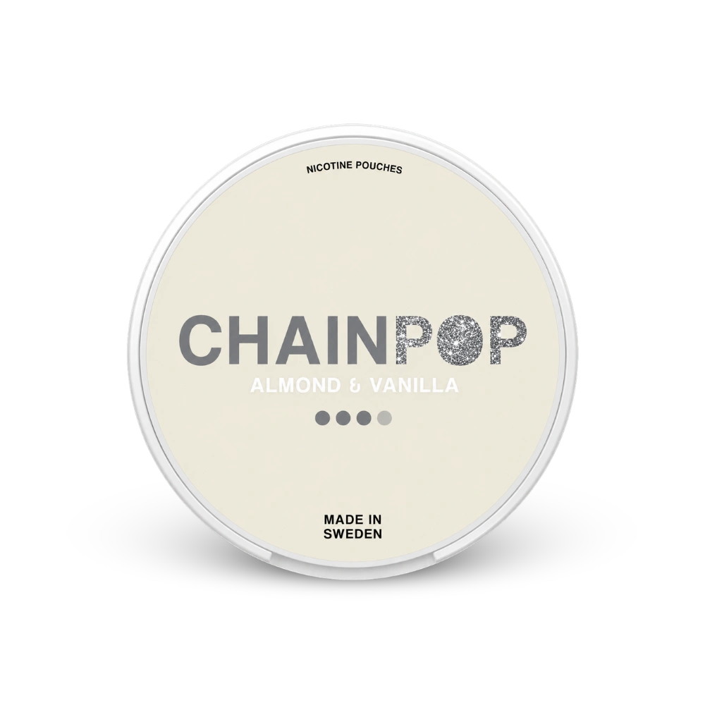 Chainpop Amêndoa & Baunilha – lata de sachês de nicotina