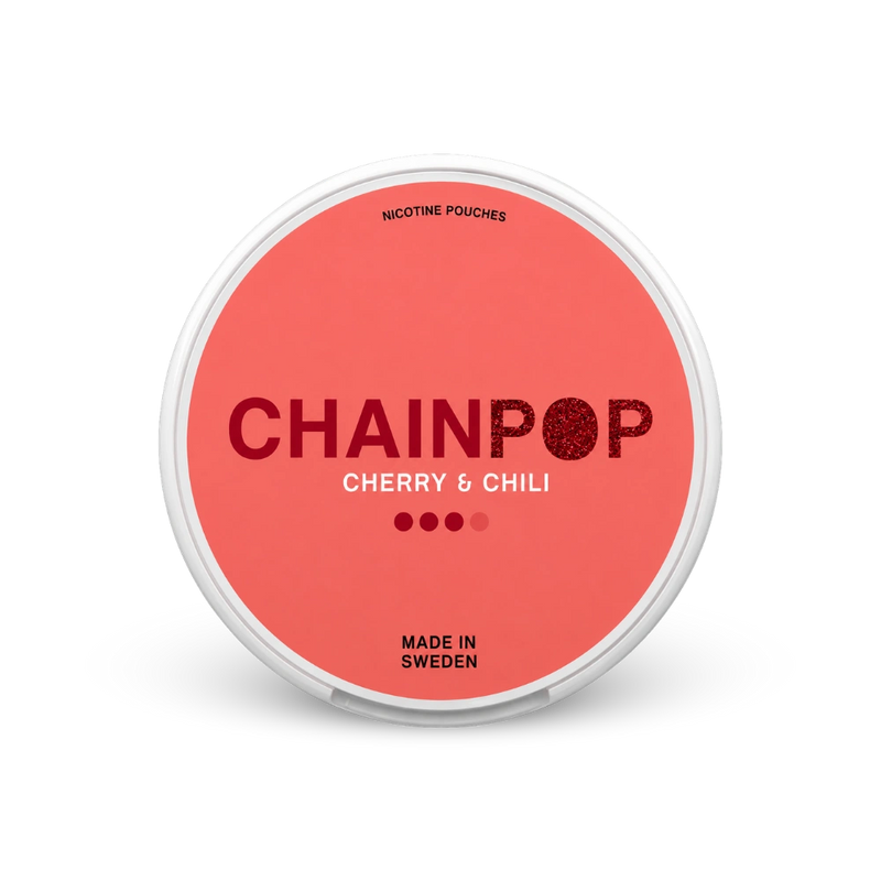 Chainpop Cherry & Chili – lata de saquinhos de nicotina