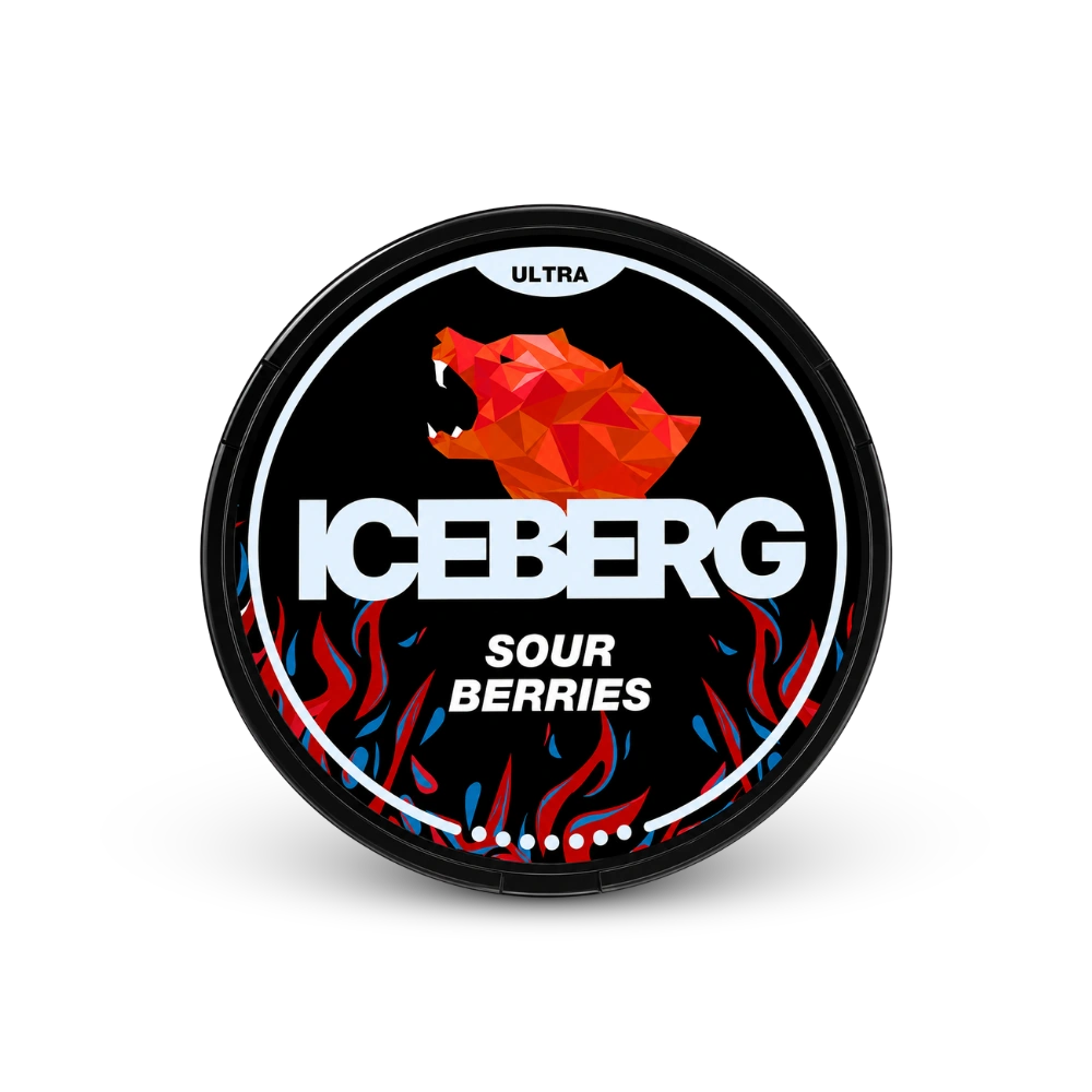 ICEBERG Sour Berries Ultra 70mg – lata de sachês de nicotina
