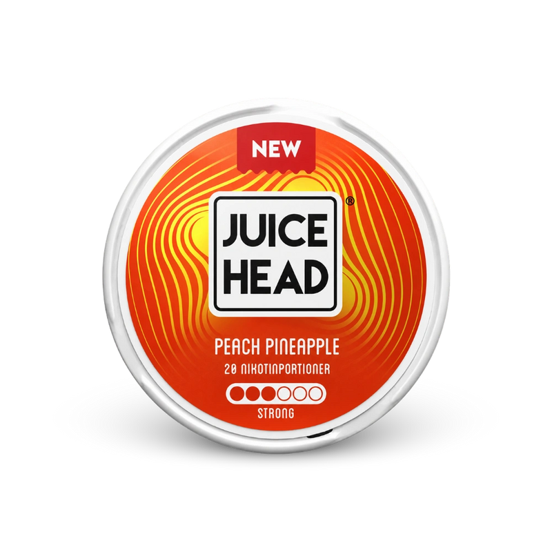 Juice Head Peach Pineapple Strong – lata de sachês de nicotina