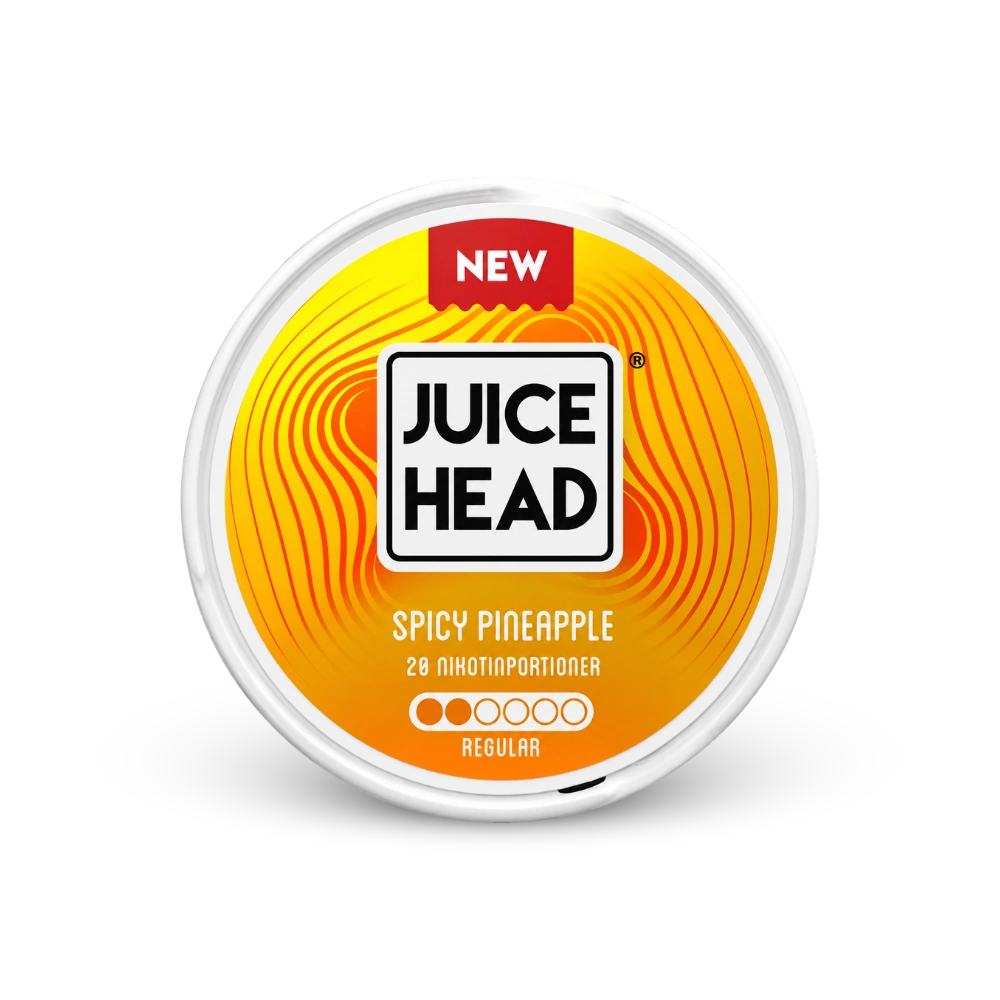 Juice Head Spicy Pineapple Regular – lata de sachês de nicotina