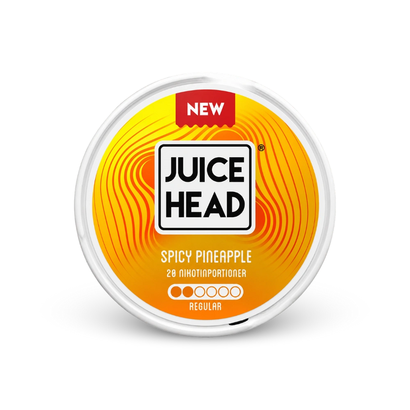 Juice Head Spicy Pineapple Regular – lata de sachês de nicotina