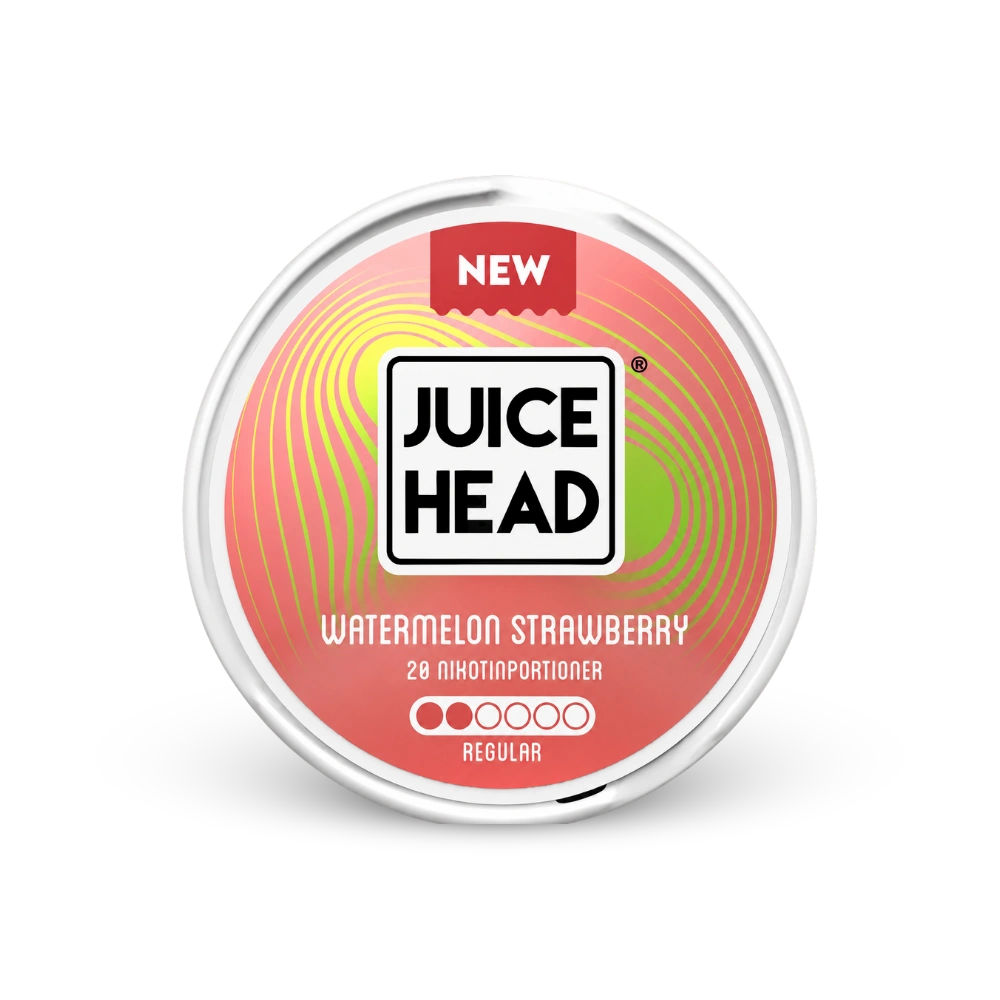 Juice Head Watermelon Strawberry Regular – lata de saquinhos de nicotina