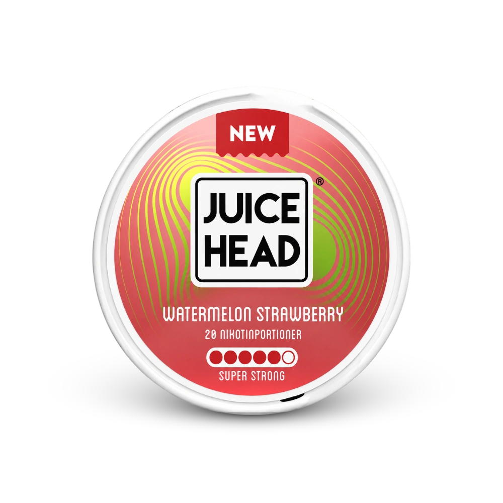 Juice Head Watermelon Strawberry Super Strong – lata de saquinhos de nicotina