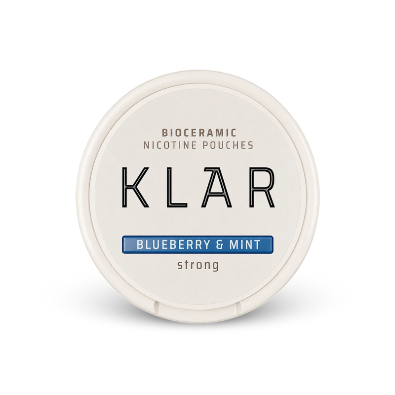 KLAR Blueberry Mint Strong Mini – lata de saquinhos de nicotina