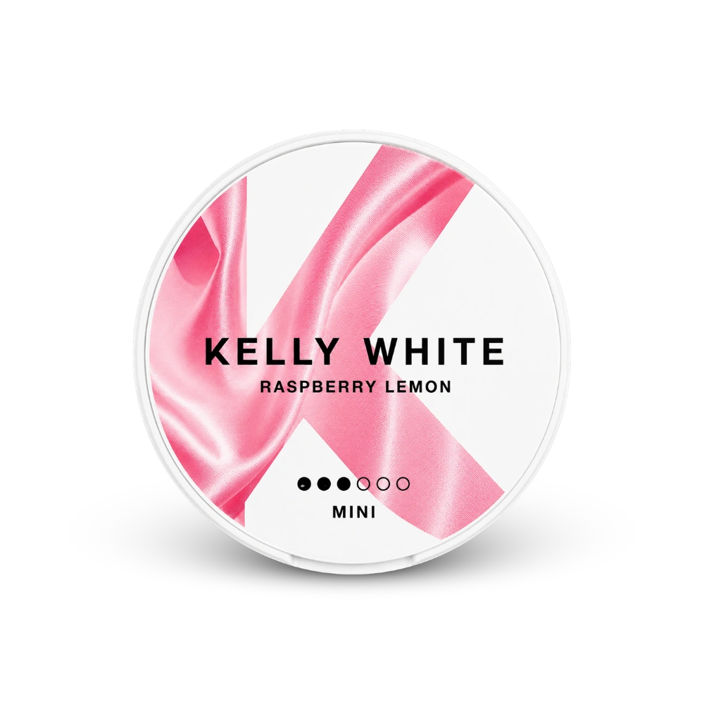 Kelly White Raspberry Lemon Mini – lata de sachês de nicotina