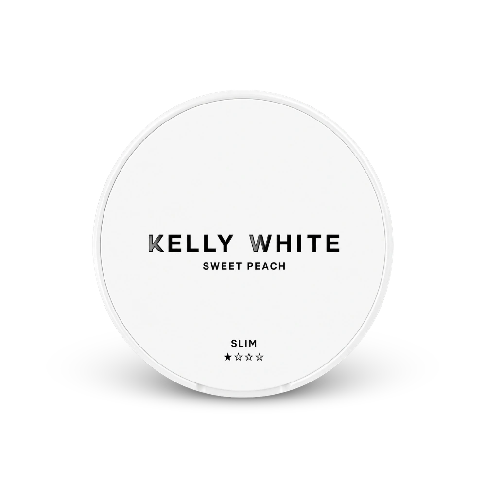 Kelly White Sweet Peach Slim – lata de bolsinhas de nicotina