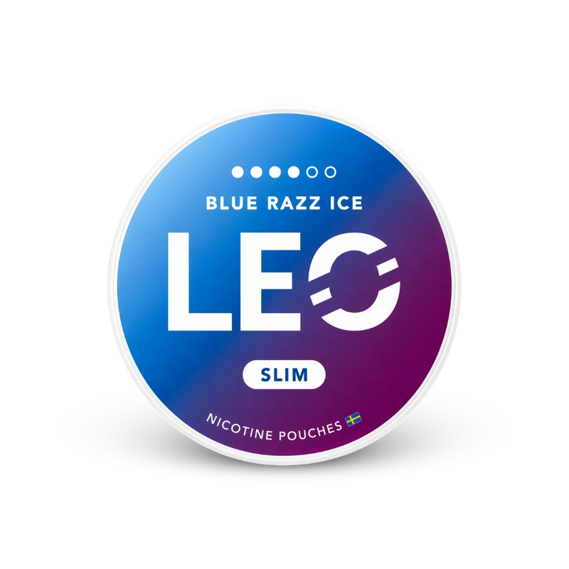 LEO Blue Razz Ice Strong – lata de saquinhos de nicotina