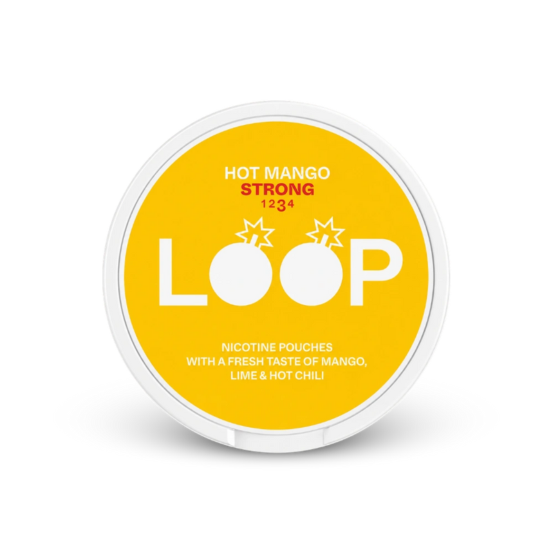 LOOP Hot Mango Strong – lata de saquinhos de nicotina