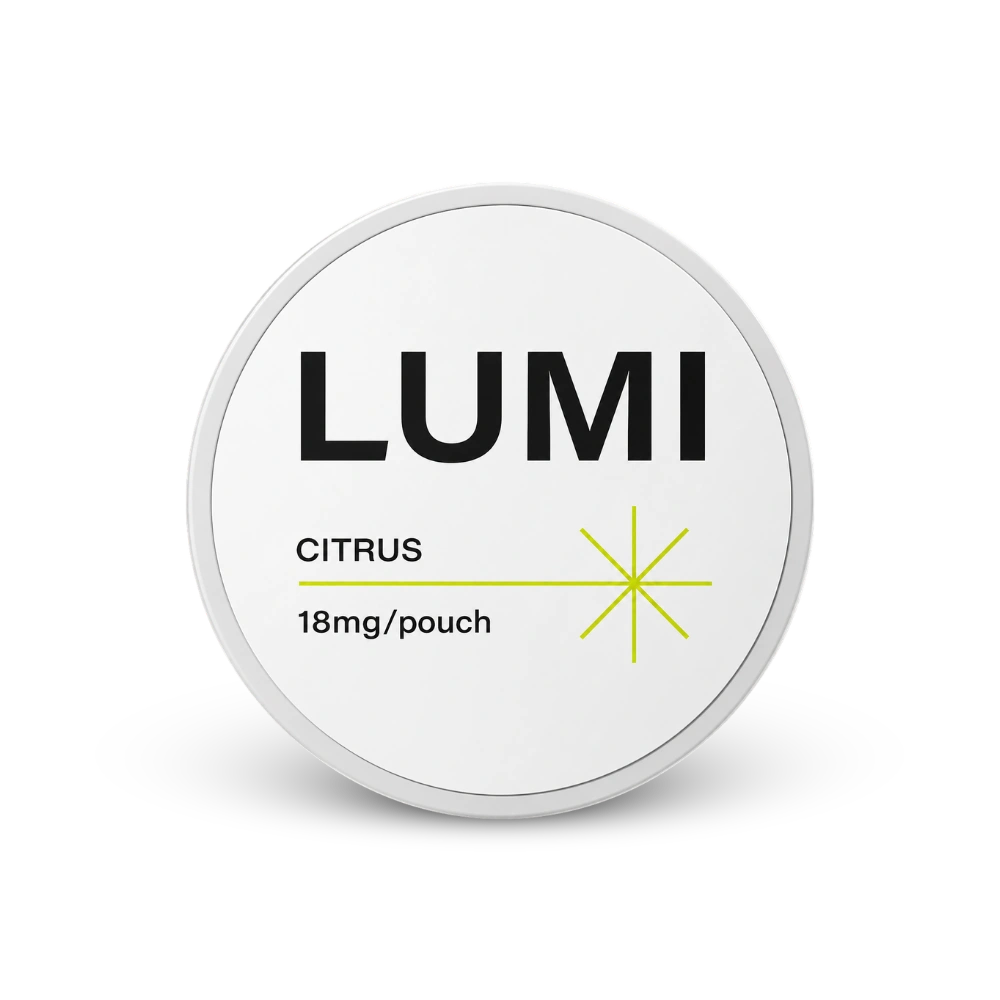 LUMI Citrus 18mg – lata de sachês de nicotina