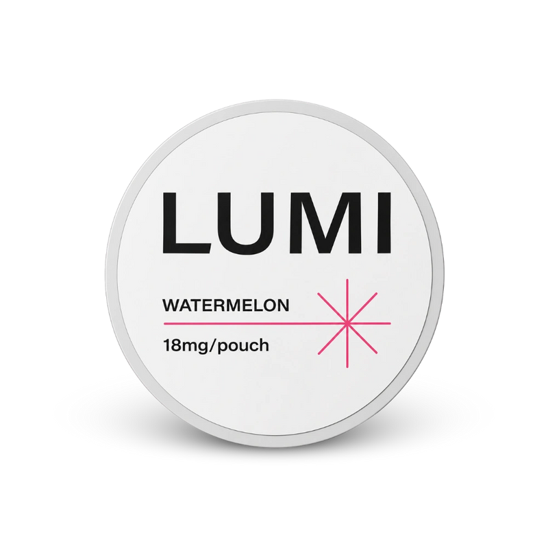 LUMI Melancia 18mg – lata de sachês de nicotina