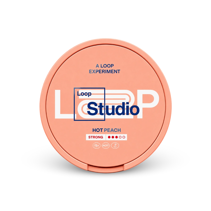 Loop Hot Peach Strong – lata de saquinhos de nicotina