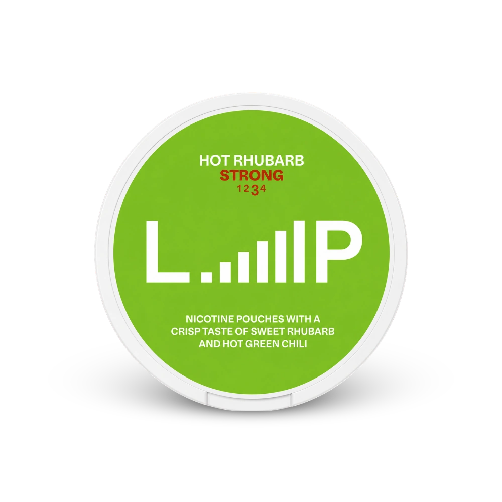 Loop Hot Rhubarb Strong – lata de saquinhos de nicotina