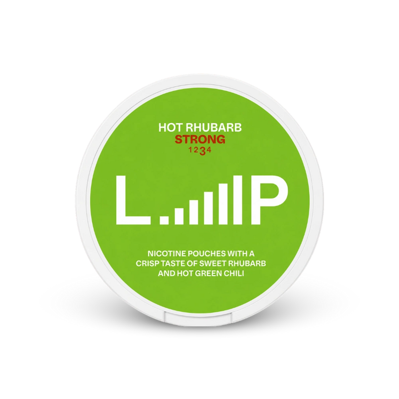 Loop Hot Rhubarb Strong – lata de saquinhos de nicotina