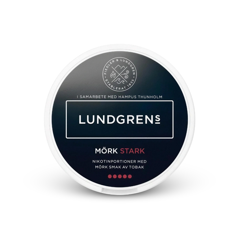Lundgrens Mörk Stark – lata de sachês de nicotina