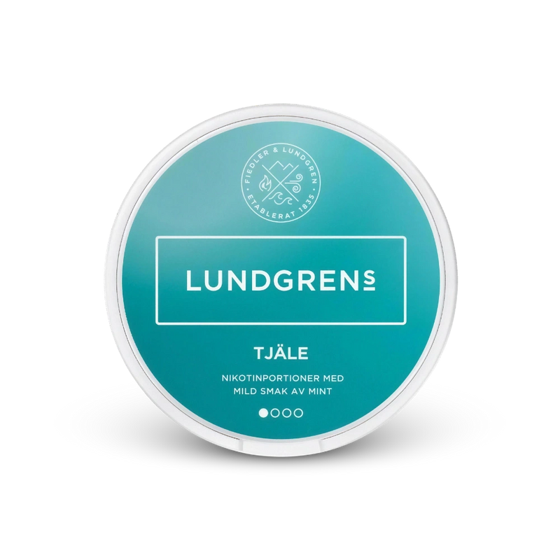 Lundgrens Tjäle – lata de sachês de nicotina