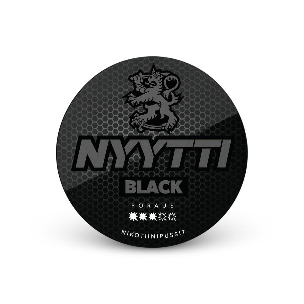 Nyytti Black – lata de sachês de nicotina