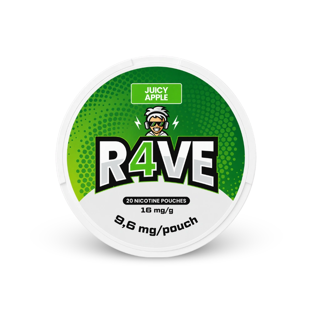 RAVE Juicy Apple 32.5mg – lata de saquinhos de nicotina