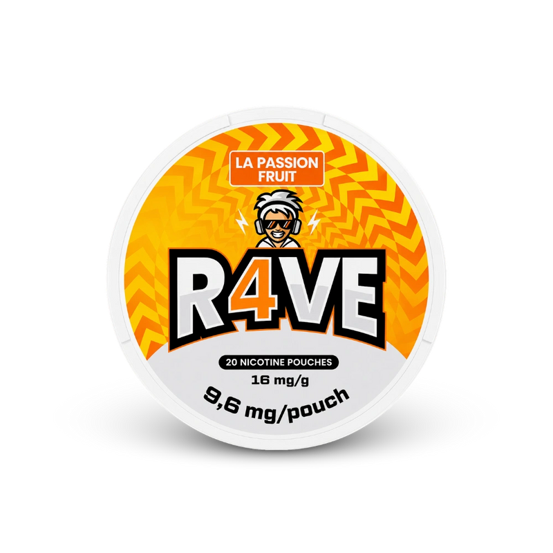RAVE La Passion Fruit 16mg – lata de sachês de nicotina