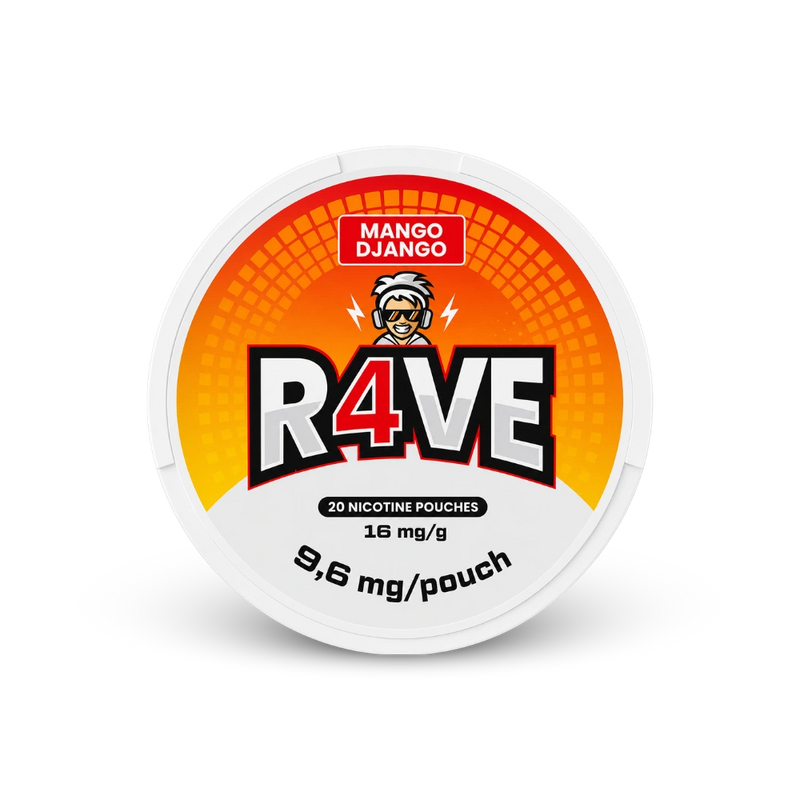 RAVE Mango Django 16MG – lata de saquinhos de nicotina