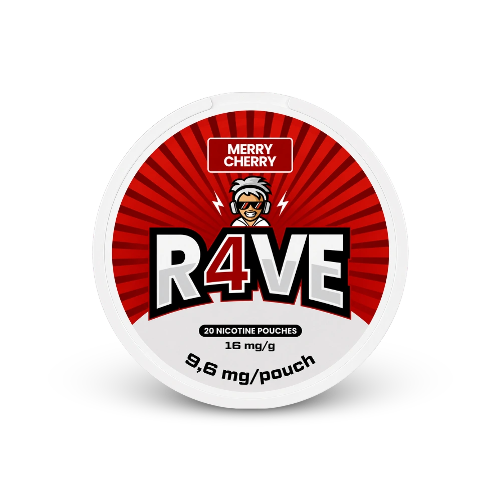 RAVE Merry Cherry 16mg – lata de sachês de nicotina