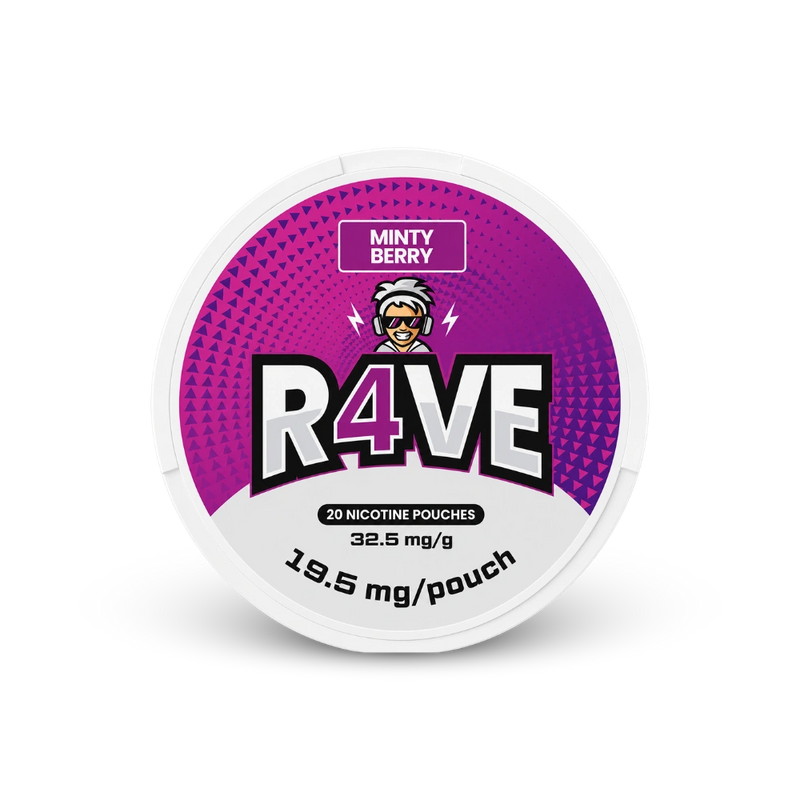 RAVE Minty Berry 32.5mg – lata de saquinhos de nicotina