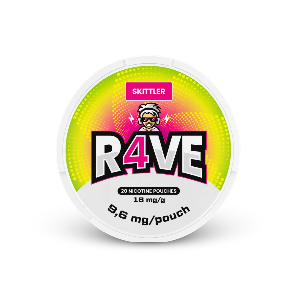 RAVE Skittler 16mg – lata de bolsas de nicotina