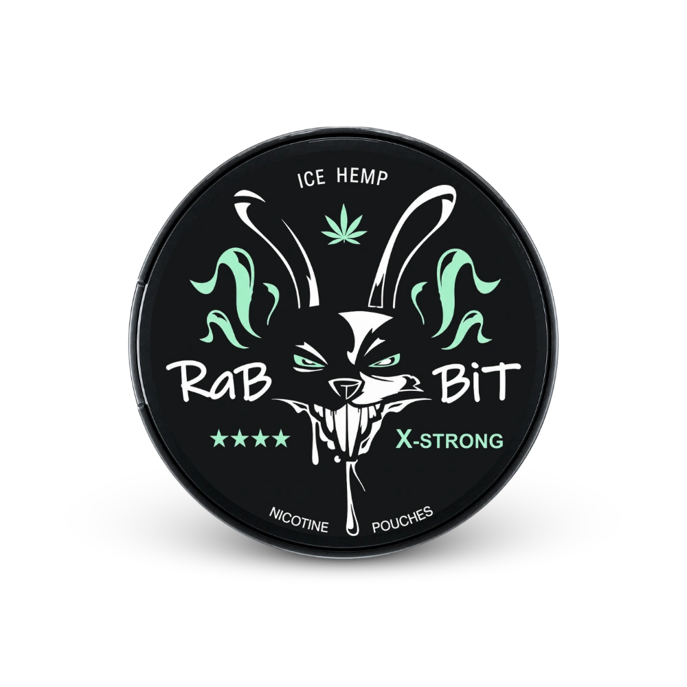 RaBBiT Ice Hemp X-Strong – lata de sachês de nicotina