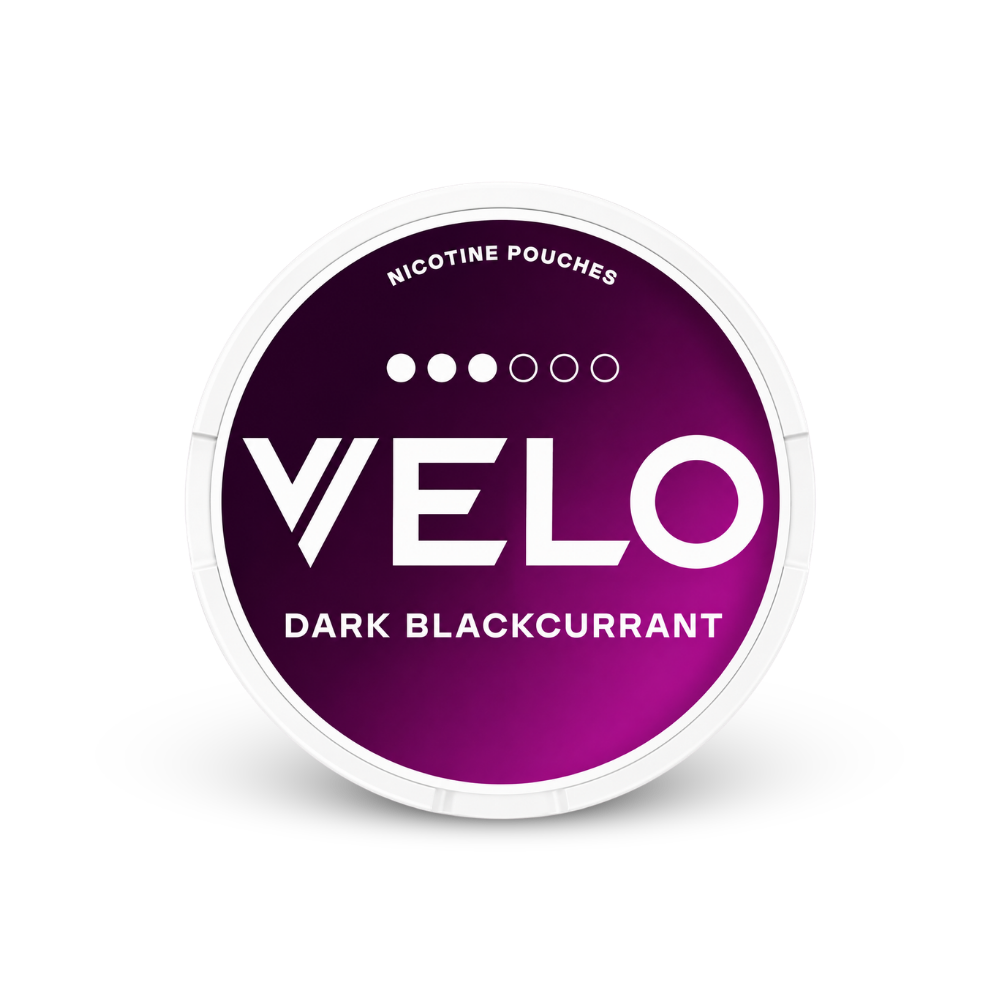 VELO Dark Blackcurrant – lata de saquinhos de nicotina