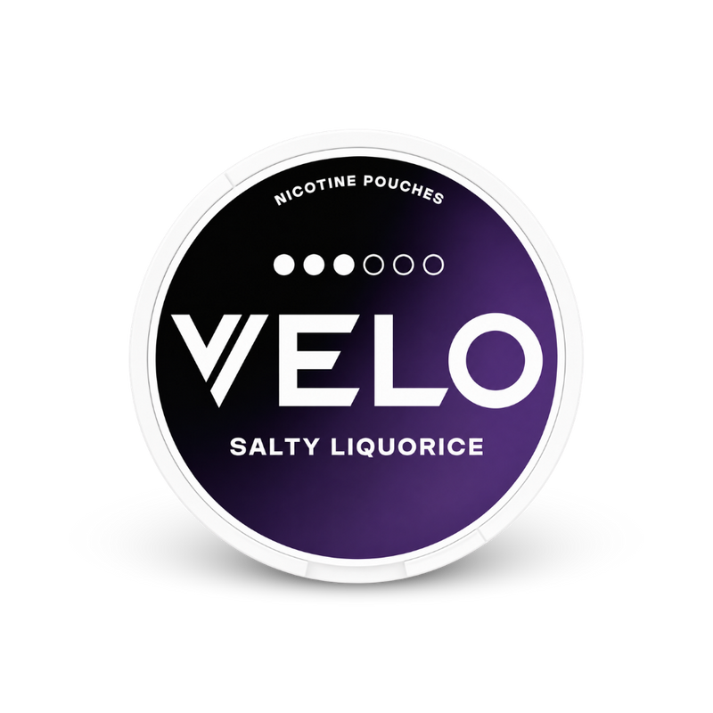 VELO Salty Liquorice – lata de nicotine pouches