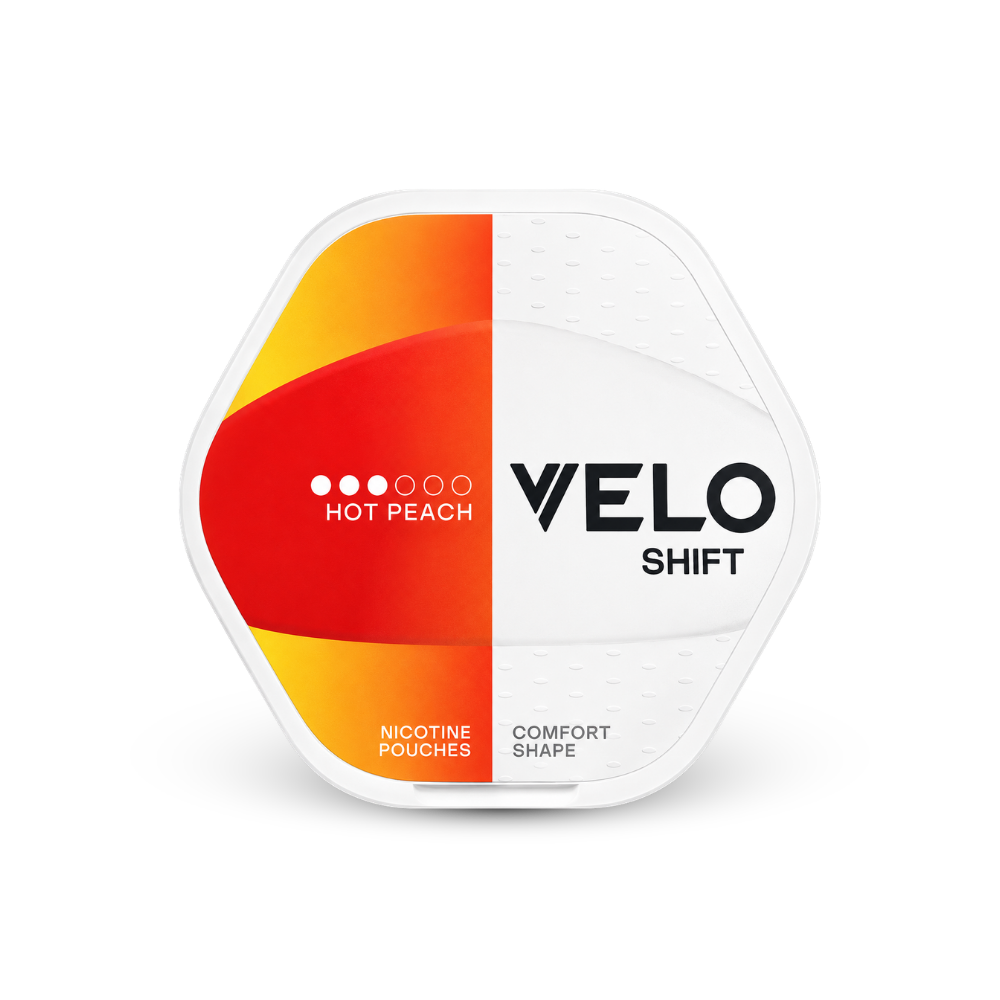 VELO Shift Hot Peach – lata de sachês de nicotina