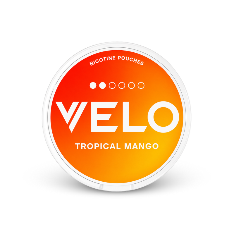 VELO Tropical Mango Slim – lata de saquinhos de nicotina