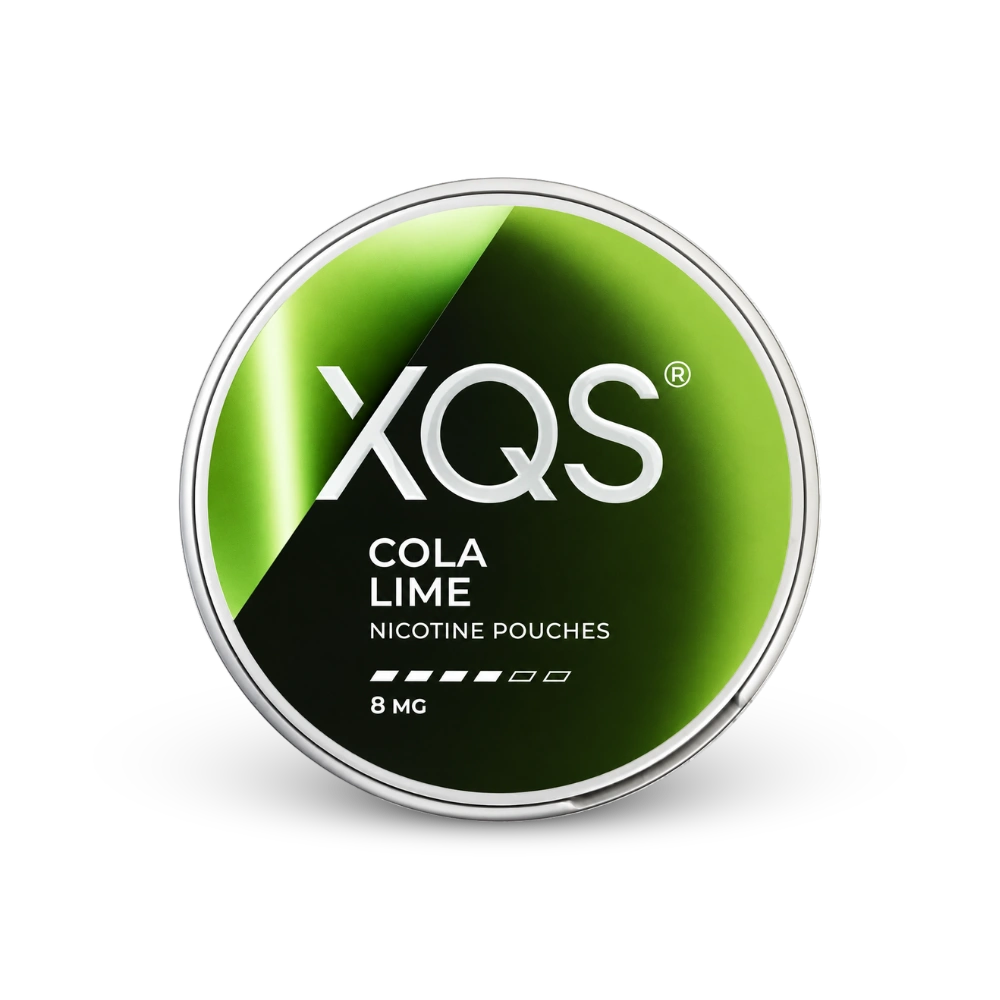 XQS Cola Lime 8mg – lata de saquinhos de nicotina