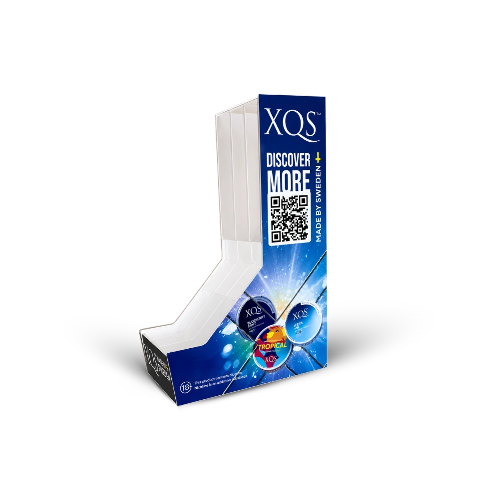 XQS Display – lata de saquinhos de nicotina