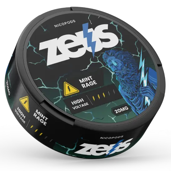 Zeus Mint Rage Strong Dose Verso – Aroma de Menta, Forte, 20 Sachês/Lata