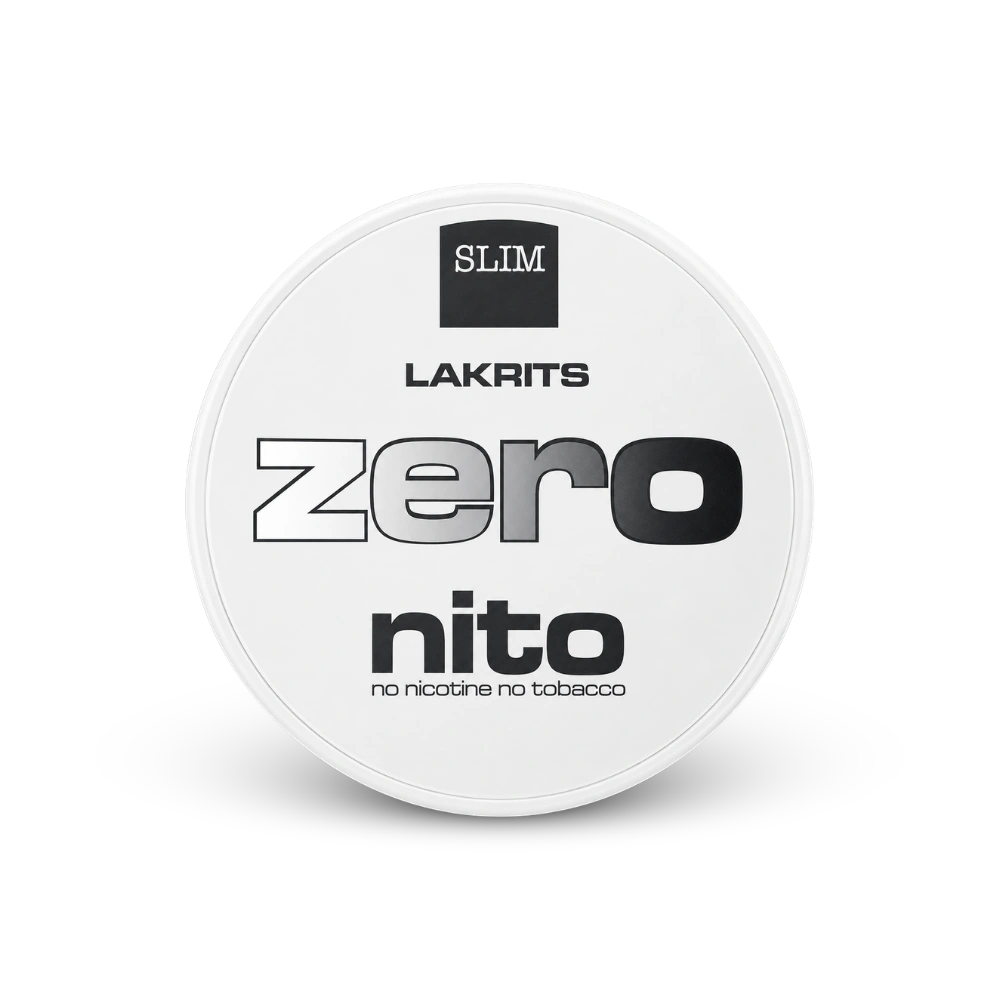 Zeronito Lakrits Slim – lata de saquinhos de nicotina