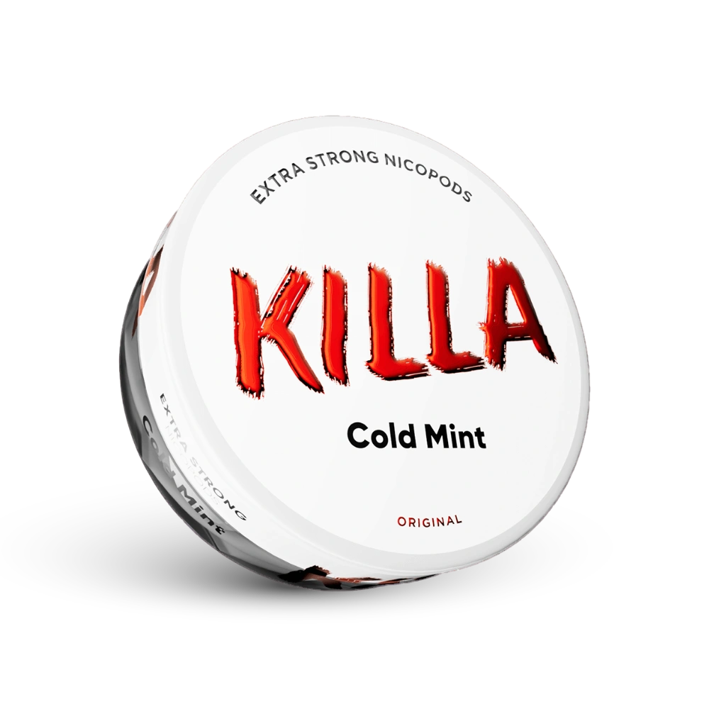 Killa Cold Mint Extra Strong Nicotine Pouches, Dose com 16mg de Força, Sabor de Menta