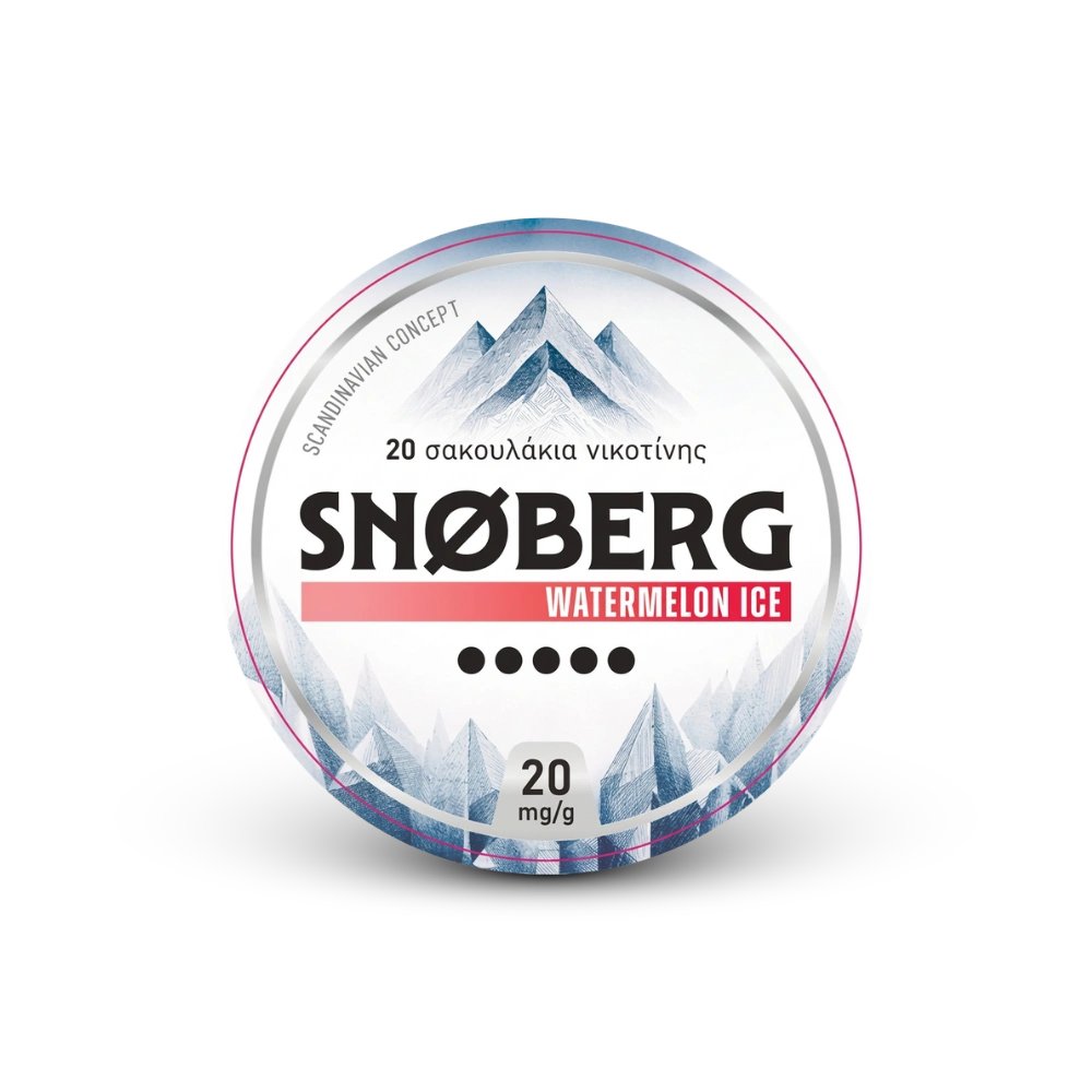 SNOBERG Watermelon Ice 13mg – lata de sachês de nicotina