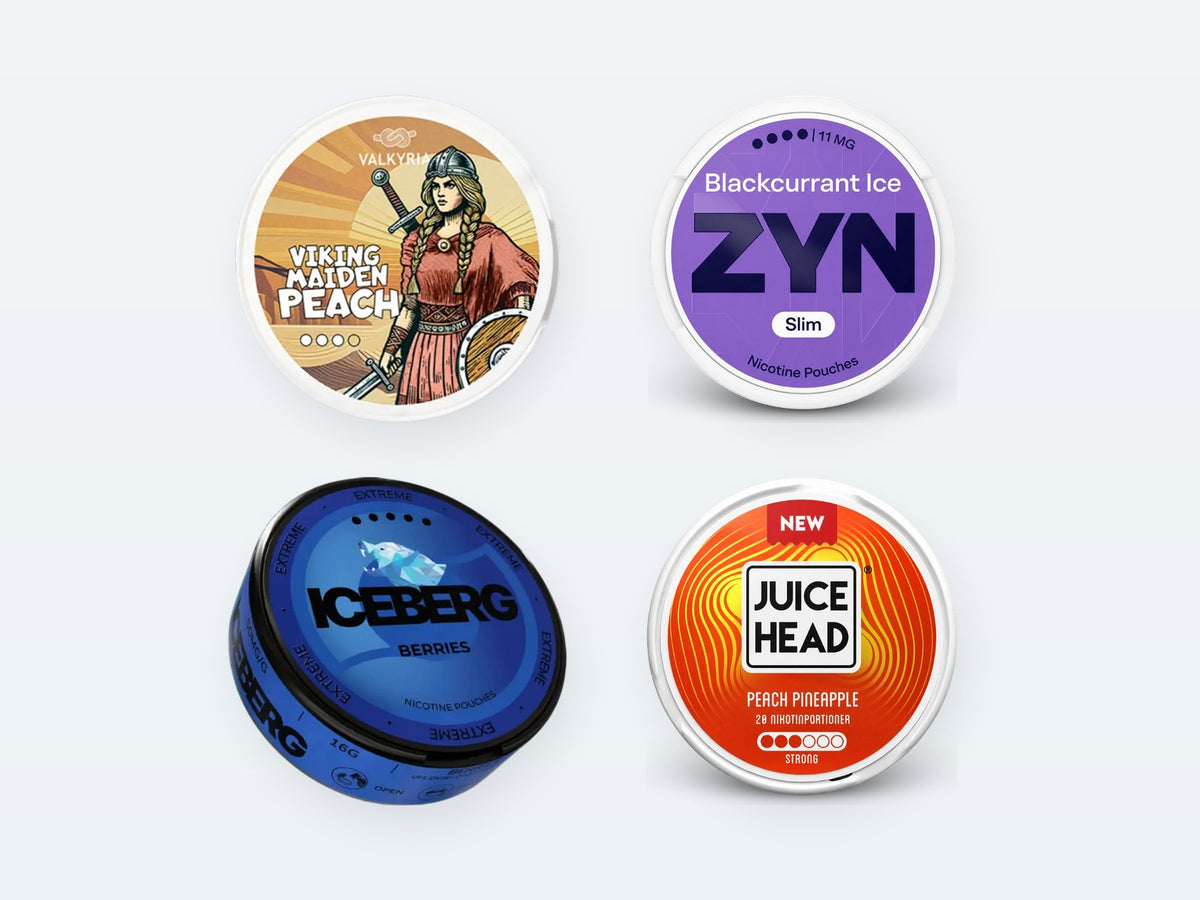 Nicotine pouches: Valkyria, ZYN, Iceberg, JUICE HEAD