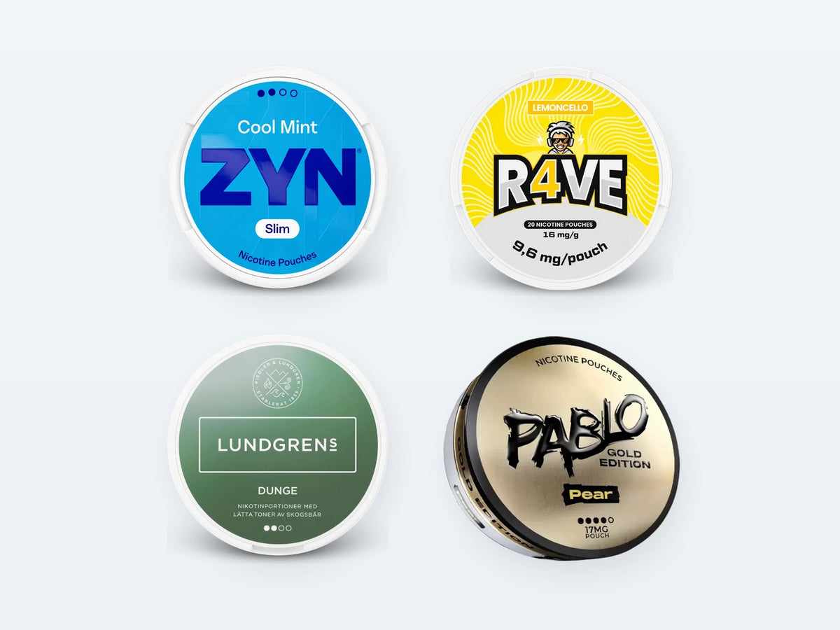 Nicotine pouches: ZYN, RAVE, Lundgrens, Pablo