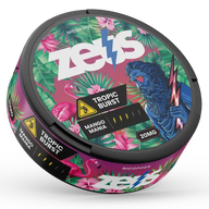 Zeus Tropic Burst Strong Dose Verso – Aroma de Frutas Tropicais, Forte, 20 Sachês/Lata
