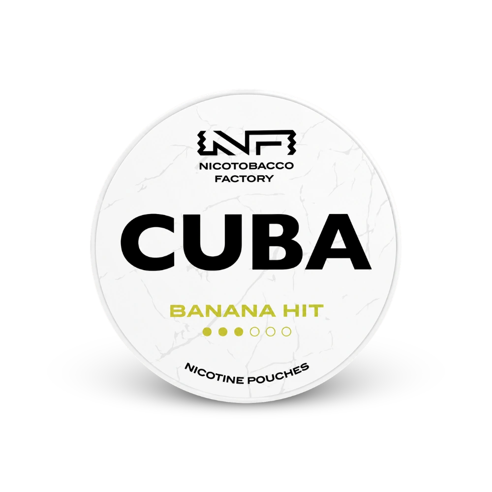 CUBA White Banana Hit – lata de saquinhos de nicotina