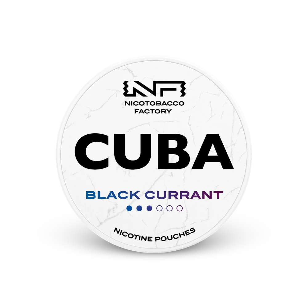 CUBA White Black Currant – lata de sachês de nicotina