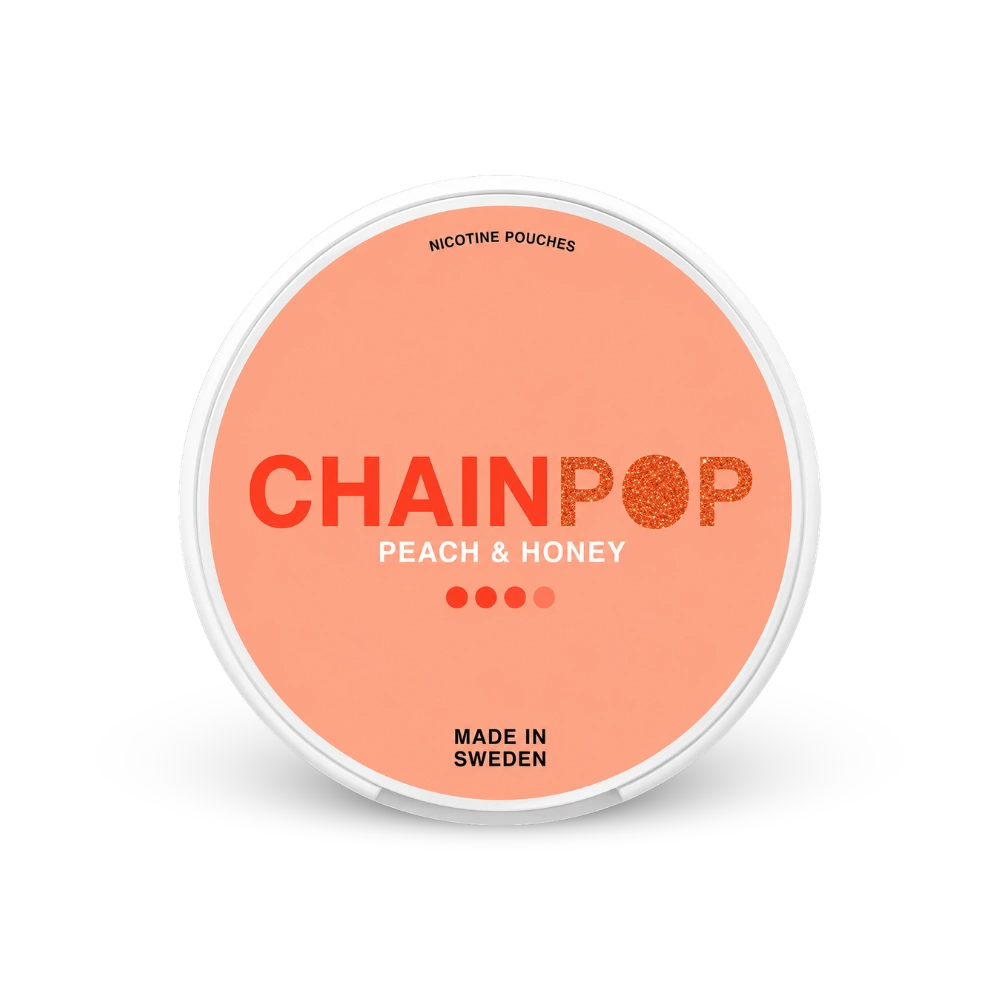 Chainpop Peach Honey – lata de saquinhos de nicotina