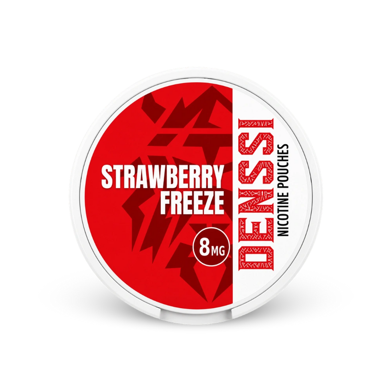 Denssi Strawberry Freeze 8mg – lata de sachês de nicotina